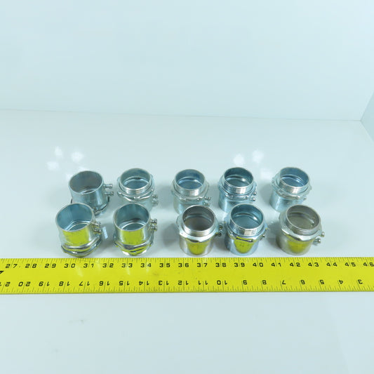 Cooper 454 1-1/2" Set Screw Type Connector For EMT Conduit Lot Of 10