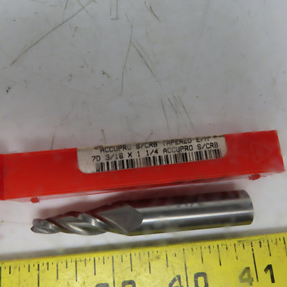 Accupro 12177539 Tapered Carbide End Mill 7 ° per Side 3/16 x 1-1/4" 3F Lot/2"