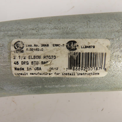 Picoma 2-1/2" 45° Degree Elbow Steel Galvanized Rigid Male x Male Lot Of 4
