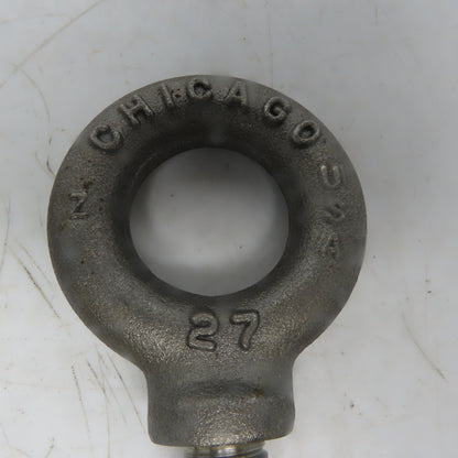 Chicago 27 5/8-11 x 2" Shoulder Style HD Forged Lifting Eye Bolt Lot of 3 USA