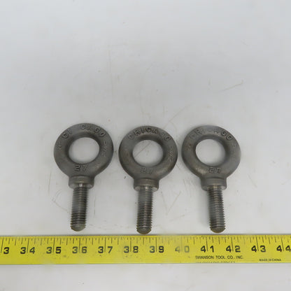 Chicago 27 5/8-11 x 2" Shoulder Style HD Forged Lifting Eye Bolt Lot of 3 USA