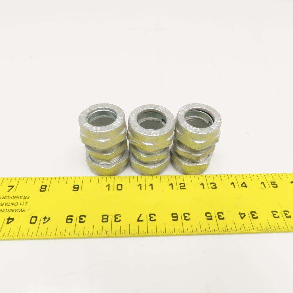 SCI 1/2" Heavy Duty Galvanized Compression Conduit Union Lot Of 3