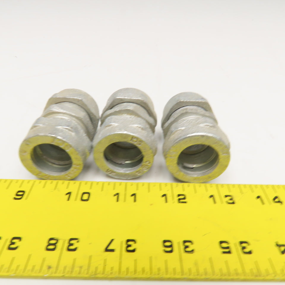 SCI 1/2" Heavy Duty Galvanized Compression Conduit Union Lot Of 3