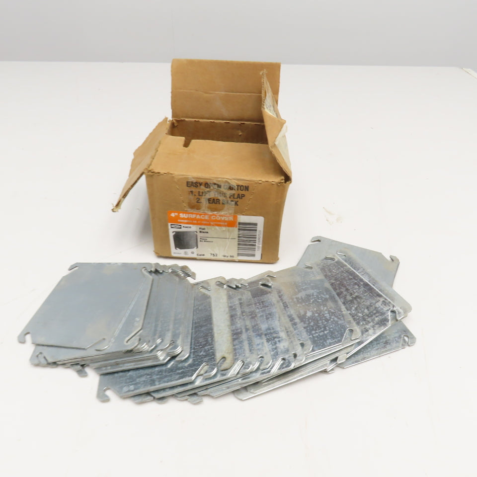 Raco 752 4" Galvanized Square Blank Box Cover NOS Lot Of 37