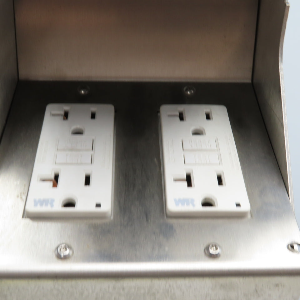 Shorepower SPCR-7000-1 120V 20A Stainless Steel 2 Gang GFI Outdoor Power Source