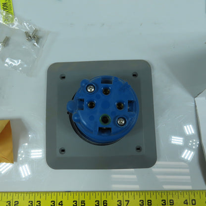 Hubbell L430R9 Blue Wall Mount Pin & Sleeve Receptacle 30A 250VAC 3PH