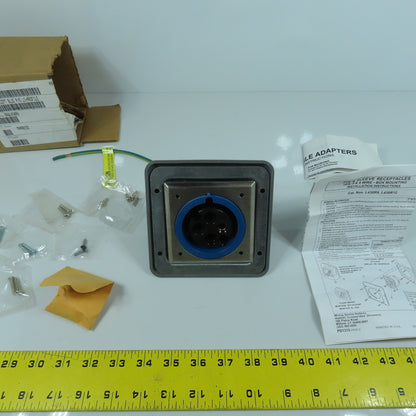 Hubbell L430R9 Blue Wall Mount Pin & Sleeve Receptacle 30A 250VAC 3PH