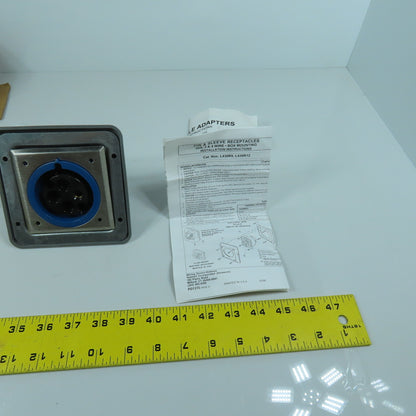 Hubbell L430R9 Blue Wall Mount Pin & Sleeve Receptacle 30A 250VAC 3PH