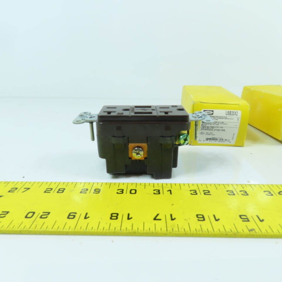 Hubbell USB20X2 20A 125V Duplex USB Charger Receptacle Lot Of 4