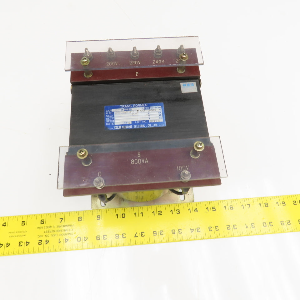 Nunome 200-220/240-260V Pri 50/60Hz 800VA 1Ph 100V Sec. Transformer Tested