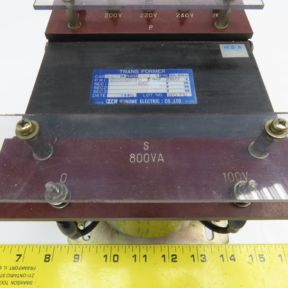 Nunome 200-220/240-260V Pri 50/60Hz 800VA 1Ph 100V Sec. Transformer Tested