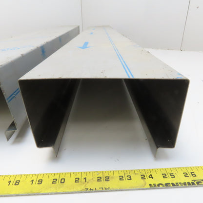 Brushed Stainless Steel Way Cover Trim Profile 3-1/2" x 6-3/4" x 60" Lot of 2