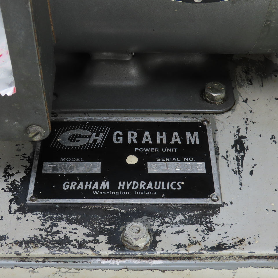 Graham T10V 10 Gallon 1.5HP Hydraulic Power Unit 208-230/460V 3PH 4.5A 1740RPM