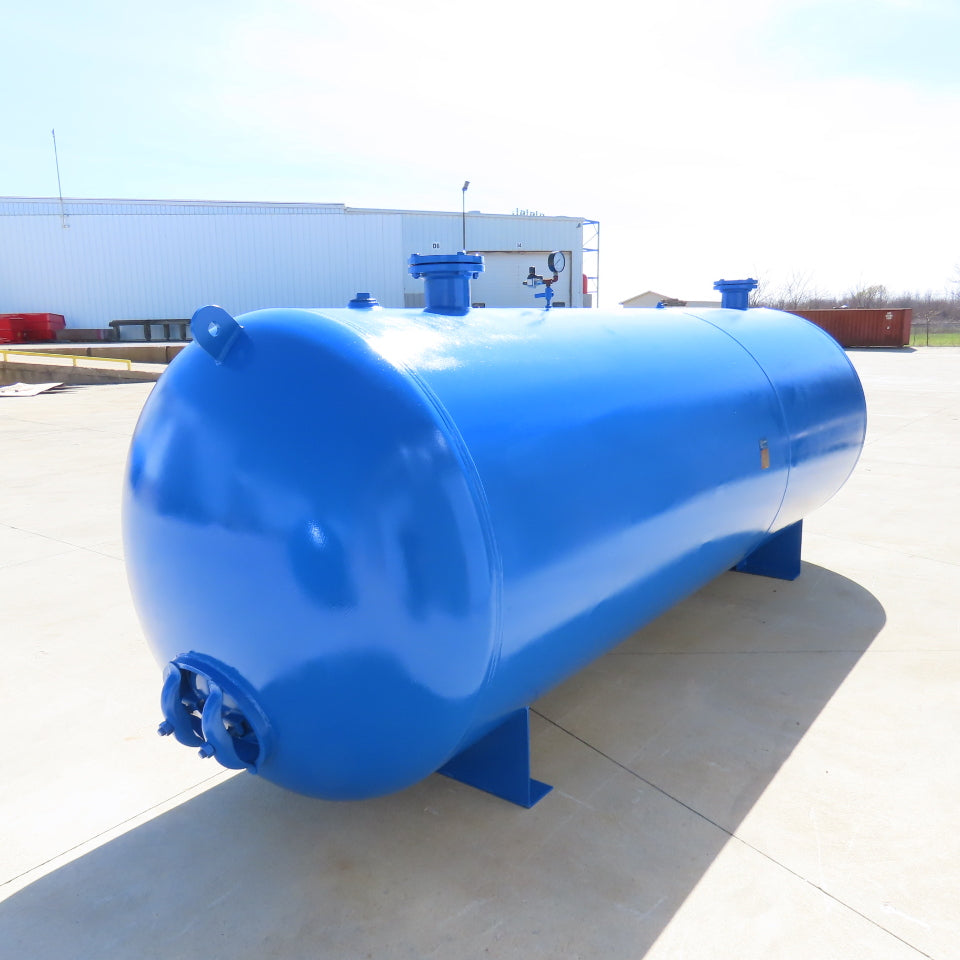 1600 Gallon Horizontal Industrial Air Receiver Tank 150 PSI 11" Flange OD