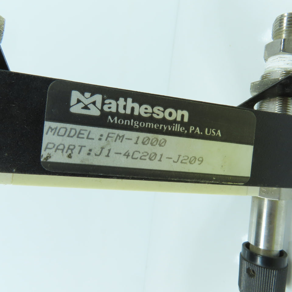 Matheson J1-4Y201-J209 FM-1000 Compact Flowmeter Stainless Steel With Valve