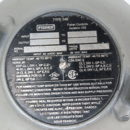Fisher 667-EC 3" Flange Mount Stainless Steel Globe Valve 50VDC 150PSI Actuator