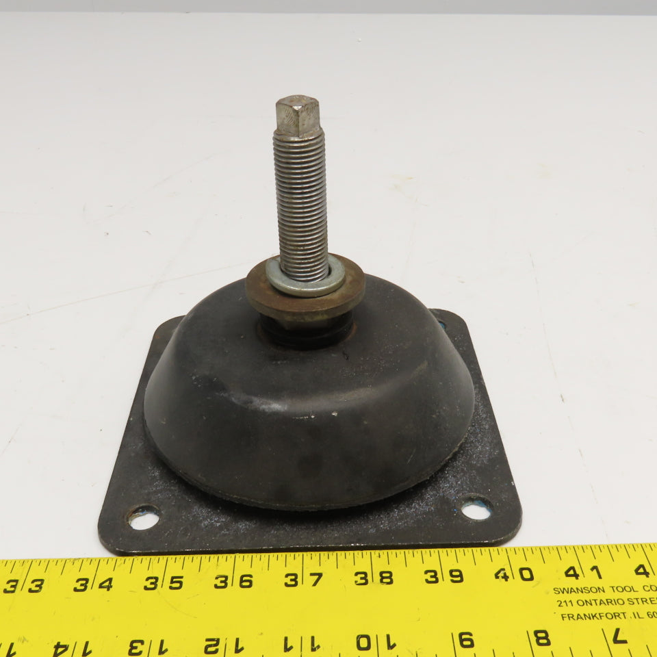 6" Rubber Over Steel Vibration Isolator Leveling Foot M20-2.0 Metric Stud