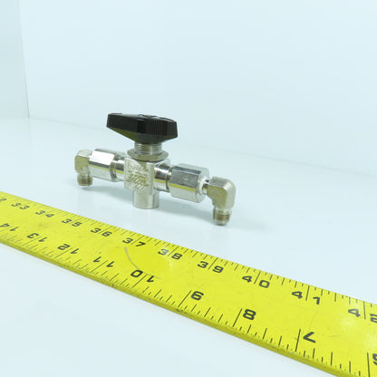 Swagelok SS-H83XPF4 3-Piece High Pressure 3-Way Ball Valve 10,000PSIG 1/4" FNPT