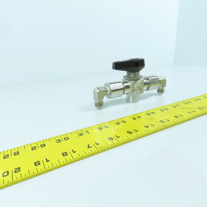 Swagelok SS-H83XPF4 3-Piece High Pressure 3-Way Ball Valve 10,000PSIG 1/4" FNPT
